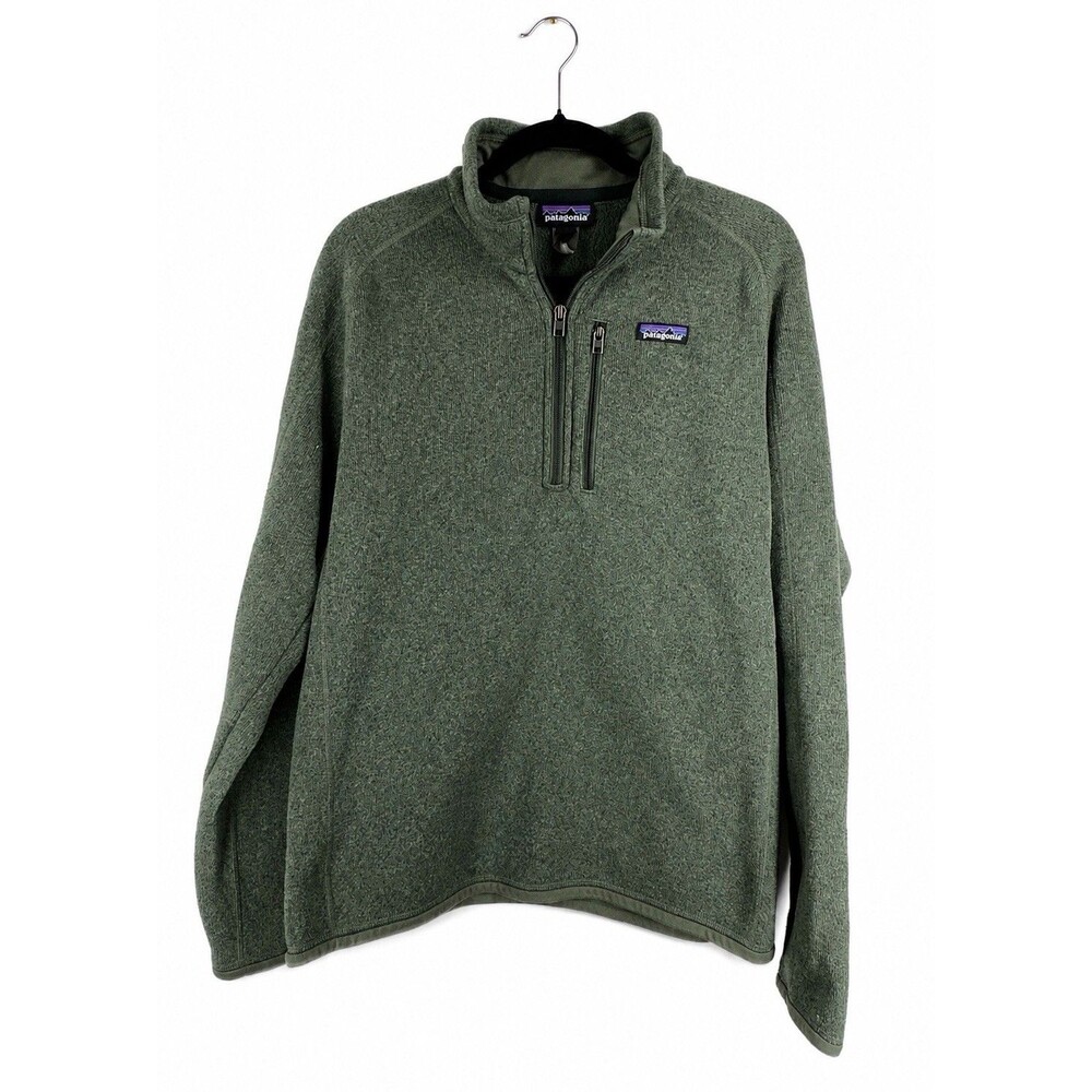 Patagonia Better Sweater 1/4 Zip Fleece Pullover Men’s M Olive Green Pocket
